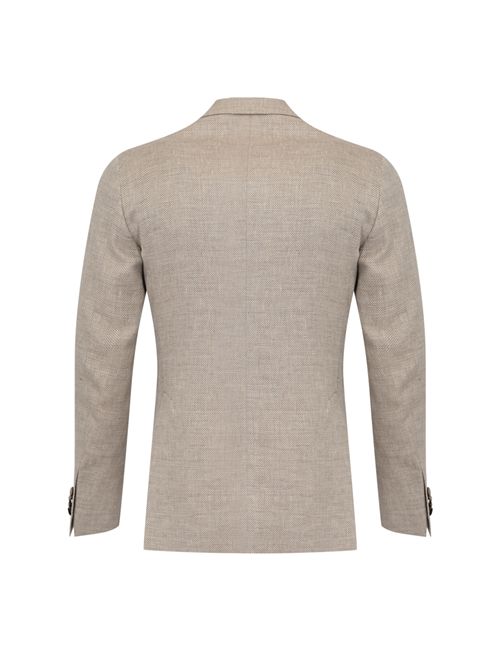 Giacca doppipetto in misto lino e cotone Tortora Tagliatore | 1SMC20K 340345 ET932727